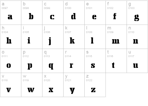 Geshexport-Normal lowercase a-z preview
