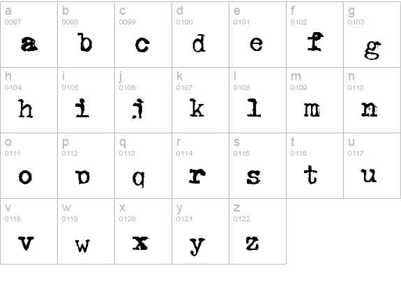 GF Halda Smashed lowercase a-z preview