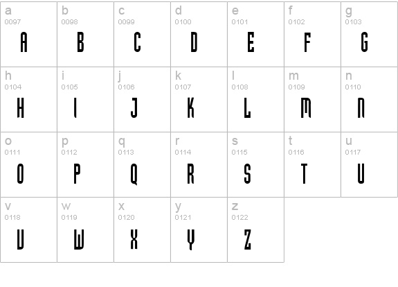 GF Hubert Caps lowercase a-z preview
