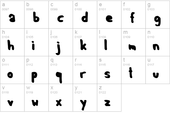GF Matilda bold lowercase a-z preview