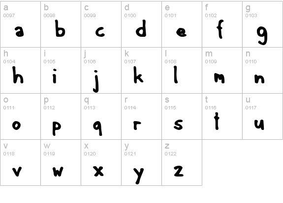 GF Matilda normal lowercase a-z preview