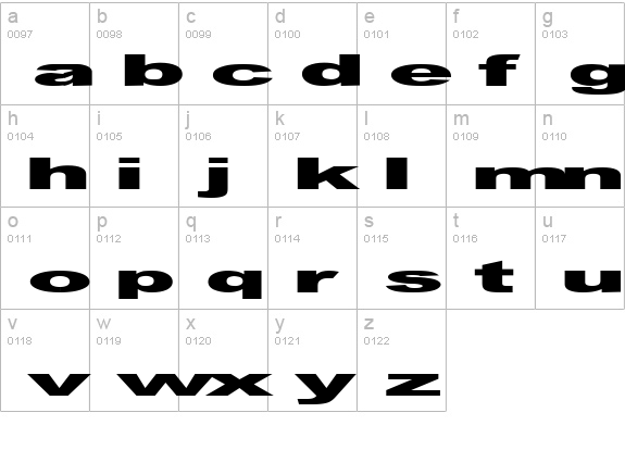 GF Vienna heavy lowercase a-z preview