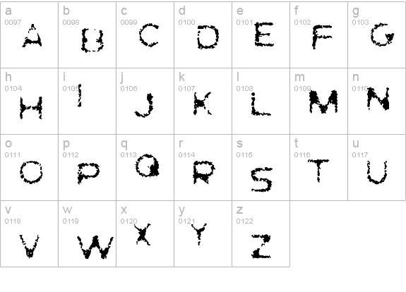 Ghostly Prints
 lowercase a-z preview
