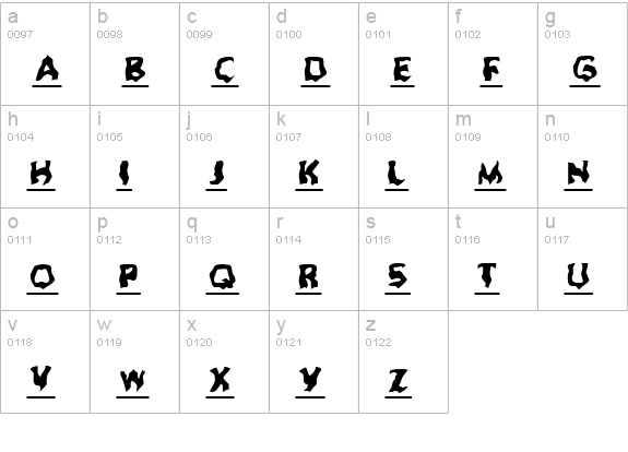 Ghoul Headline lowercase a-z preview