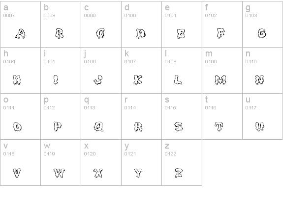 Ghouly Caps lowercase a-z preview
