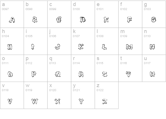 GhoulyCaps Regular lowercase a-z preview
