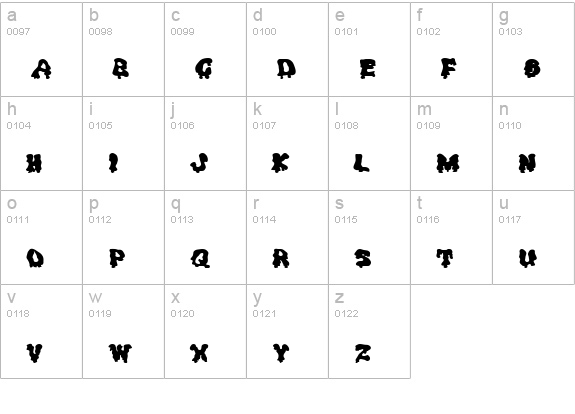 GhoulySolid Regular lowercase a-z preview