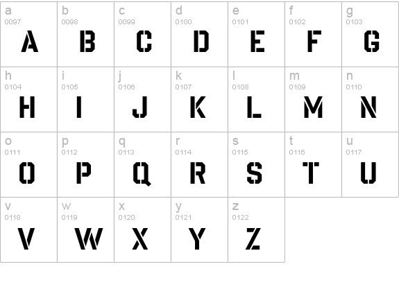 Giant Background lowercase a-z preview