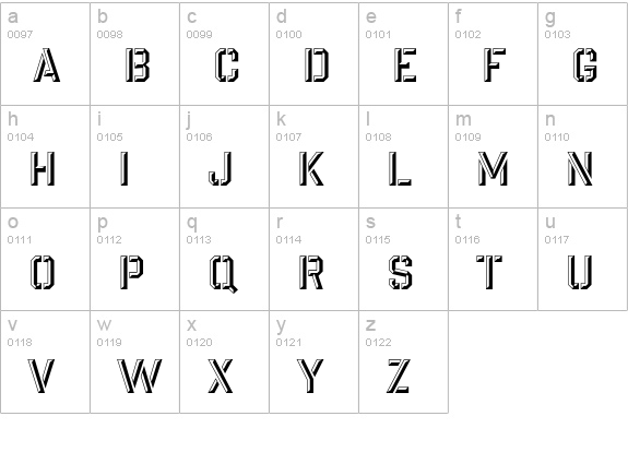 Giant Shaded lowercase a-z preview