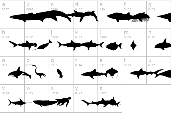 Giants of the Sea lowercase a-z preview