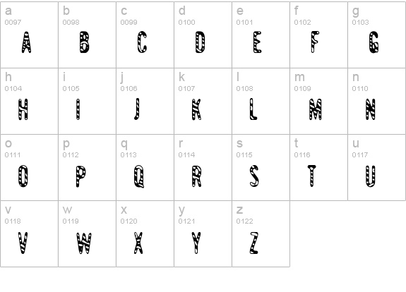 GiantTigers lowercase a-z preview