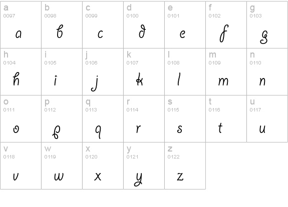 Giddyup Std lowercase a-z preview