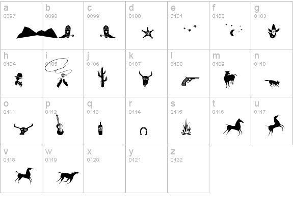 Giddyup Thangs lowercase a-z preview