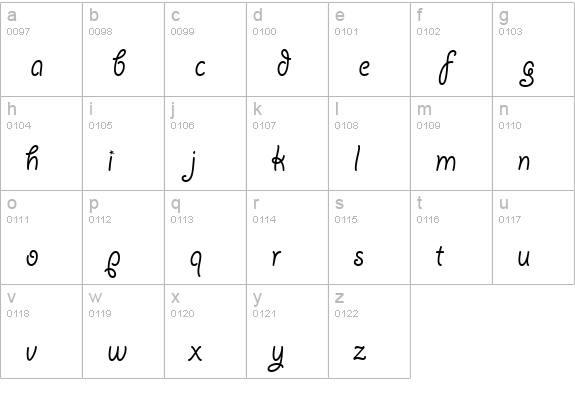Giddyup Web Pro lowercase a-z preview