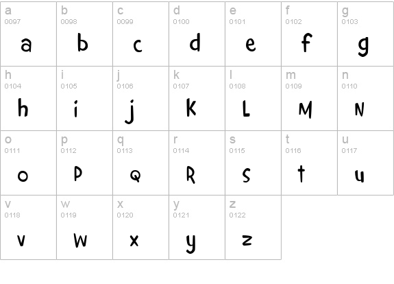 Giggles BTN Lt lowercase a-z preview
