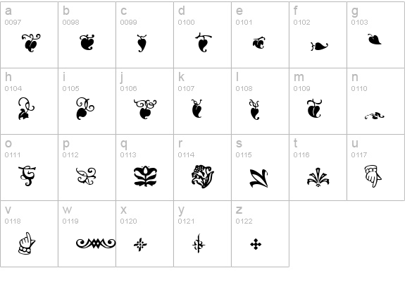 Gilde Sorts lowercase a-z preview