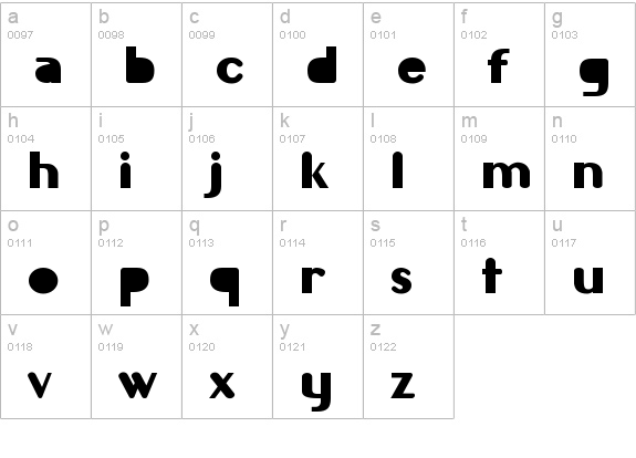 Gilgongo Mutombo lowercase a-z preview
