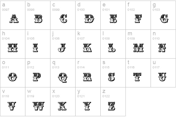 Gille Classic lowercase a-z preview