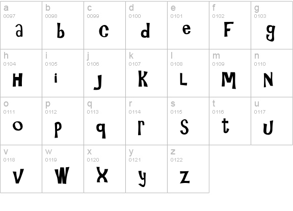 Gilligan lowercase a-z preview
