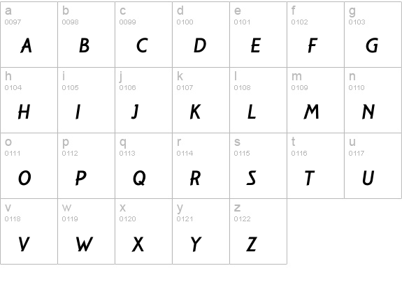 GilmoreFahrenheit lowercase a-z preview