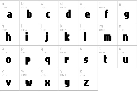 Gimenells lowercase a-z preview