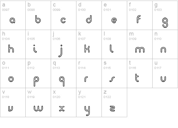 Giro Outline lowercase a-z preview