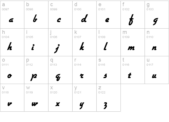 Giulio-Xbold-Regular lowercase a-z preview