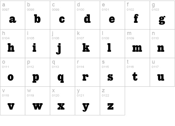 Giza-FiveThree lowercase a-z preview