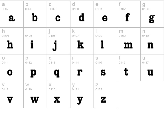 Giza-OneThree lowercase a-z preview