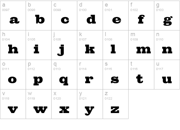Giza-SevenNine lowercase a-z preview