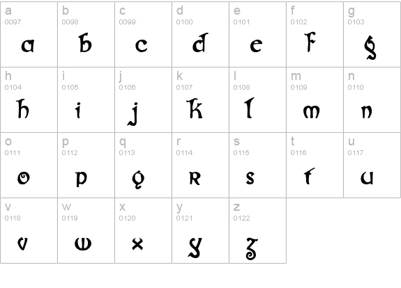 Gjallarhorn lowercase a-z preview