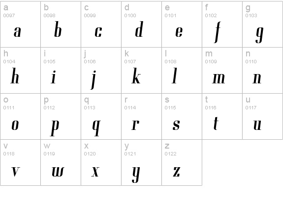 Gladifilthefte lowercase a-z preview