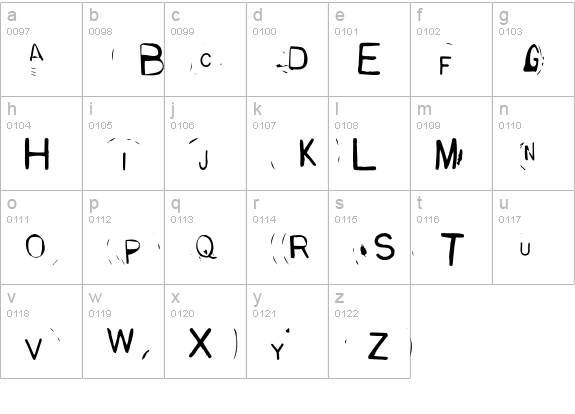 GLADYS lowercase a-z preview