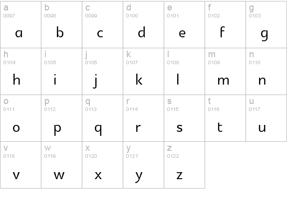 Glametrix lowercase a-z preview