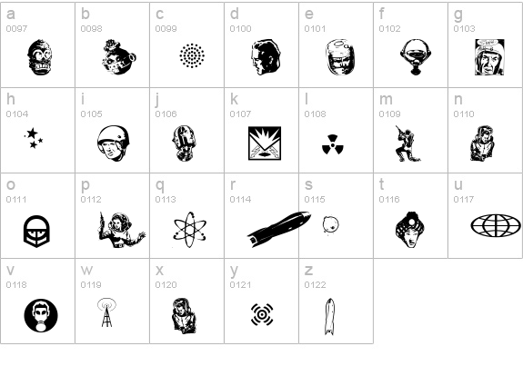 Glamocon RetroBats lowercase a-z preview