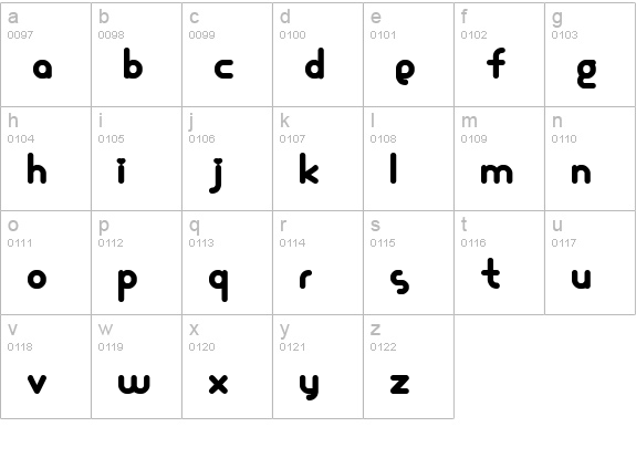 Glamourgirl lowercase a-z preview