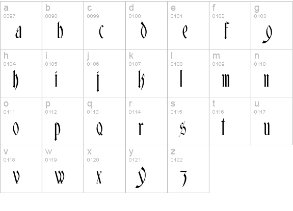 Glastonbury lowercase a-z preview