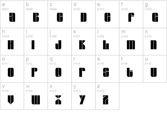 Glaze Condensed Normal lowercase a-z preview
