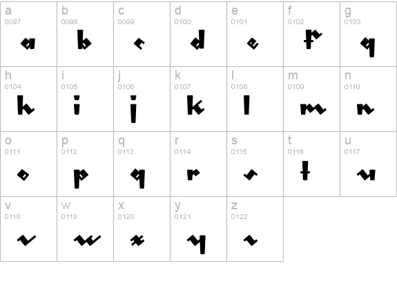 gleeburger lowercase a-z preview