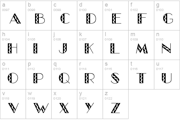 GlitzyFlash Regular lowercase a-z preview