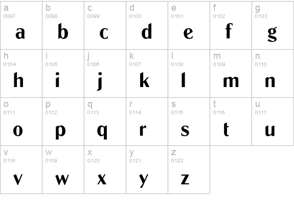 GlobeL lowercase a-z preview