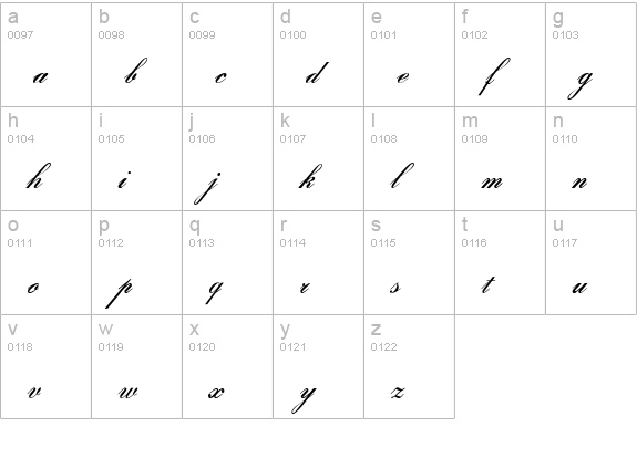 Gloria lowercase a-z preview