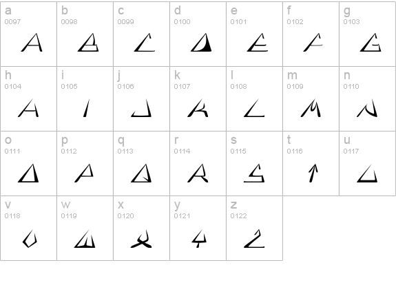 GlOrY ItAlIc lowercase a-z preview