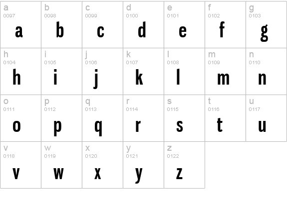 Gnuolane lowercase a-z preview
