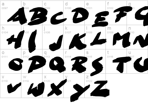 Go Faster Brush
 lowercase a-z preview