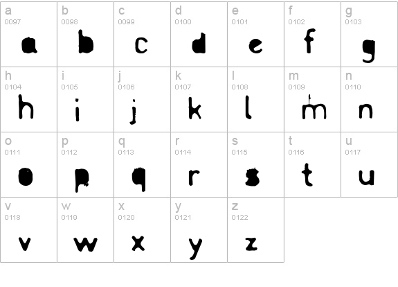 Goblin lowercase a-z preview