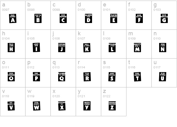 God Hates Westboro lowercase a-z preview