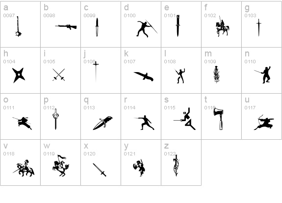 Gods of War lowercase a-z preview