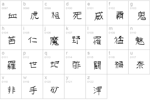 GoJuOn lowercase a-z preview