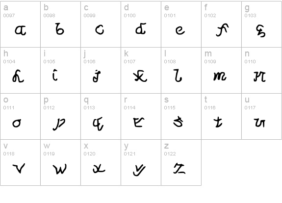 Gone lowercase a-z preview